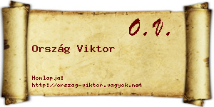 Ország Viktor névjegykártya