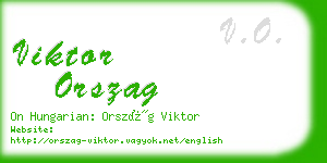 viktor orszag business card